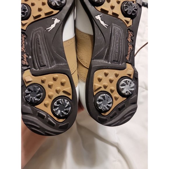 Lady Fairway Leather Tan/White Golf Cleats Shoes Size 7 Outlast temp regulation - Picture 11 of 11